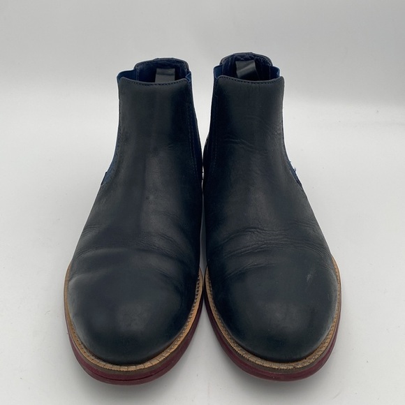 Ted Baker London Kaidon Chelsea Boots Men\'s 10 Black  blue Leather Casual office